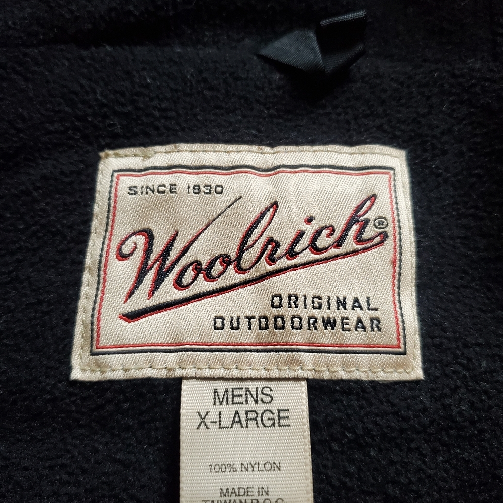 Mens Pullover Anorak XL Green Soft Shell Windbreaker Hooded Woolrich - Picture 7 of 12